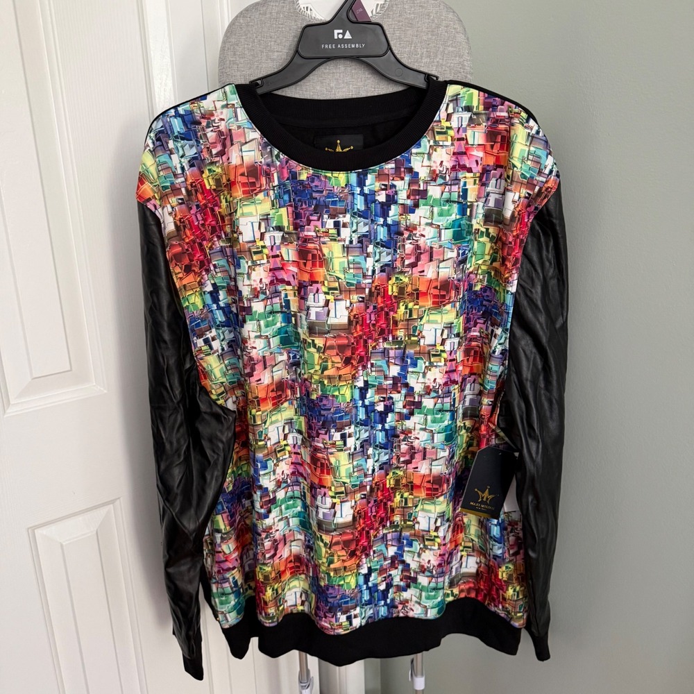 Maxi Milian NWT 6XL Multicolor Geometric Graphic Sweatshirt Streetwear Big Tall